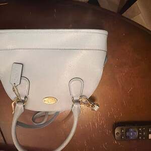 Coach Prairie Satchel in Light Blue Pebble Leather